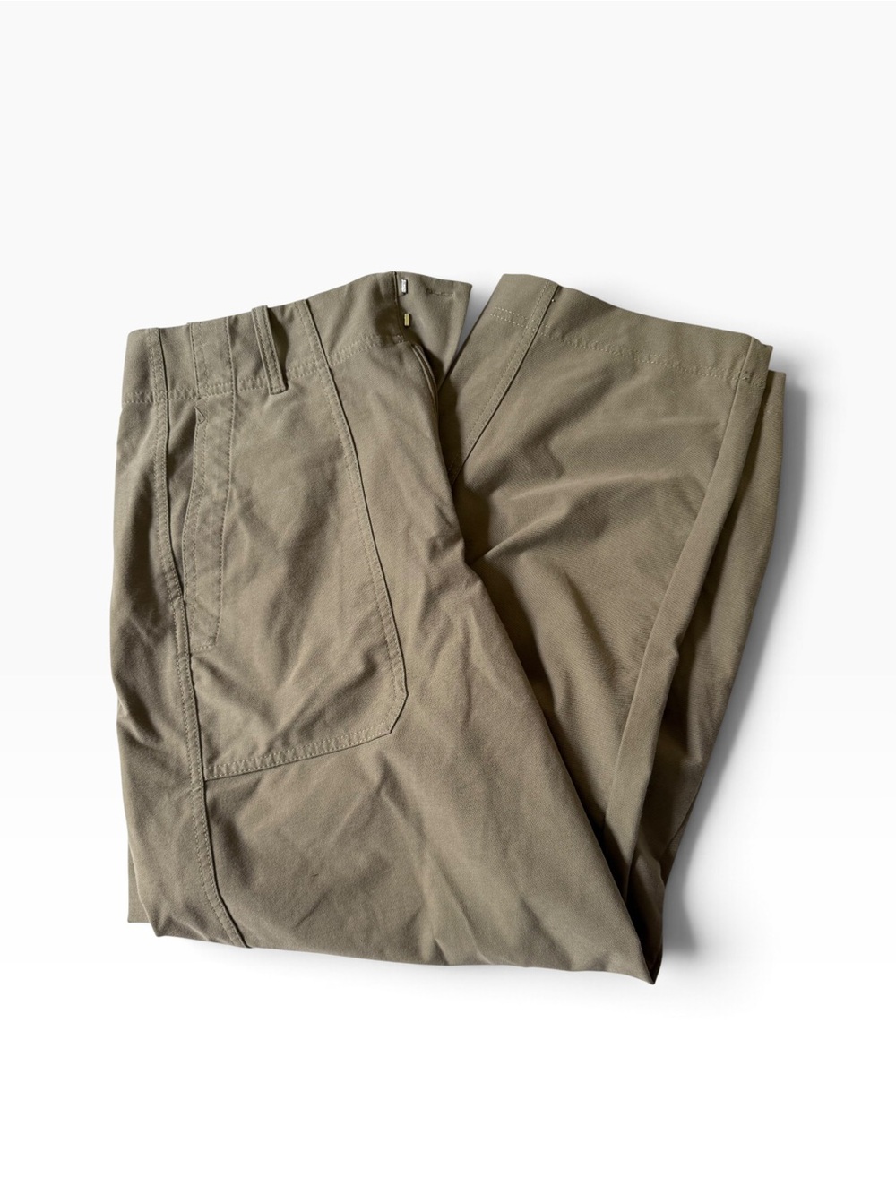 Athleta Olive Green Utility Pants Womens 10 Wide Leg Button Pockets